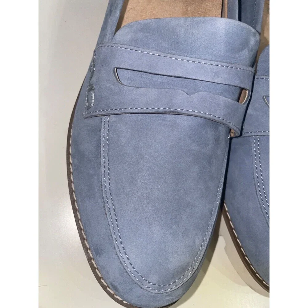 Vionic Light Blue Suede Penny Loafers - Picture 7 of 12